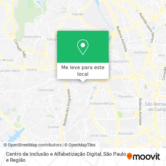 Centro de Inclusão e Alfabetização Digital mapa