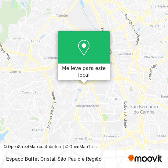 Espaço Buffet Cristal mapa