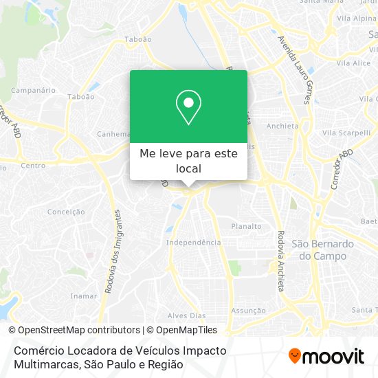 Comércio Locadora de Veículos Impacto Multimarcas mapa