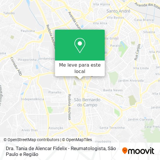 Dra. Tania de Alencar Fidelix - Reumatologista mapa