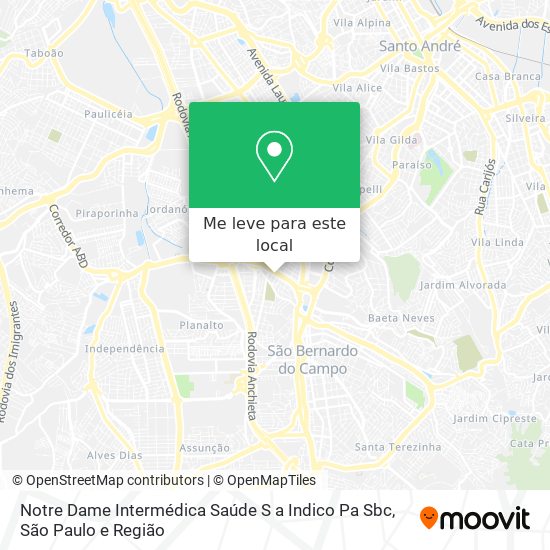 Notre Dame Intermédica Saúde S a Indico Pa Sbc mapa