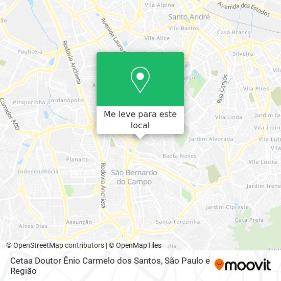 Cetaa Doutor Ênio Carmelo dos Santos mapa