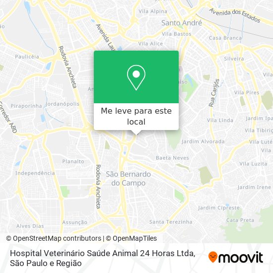 Hospital Veterinário Saúde Animal 24 Horas Ltda mapa