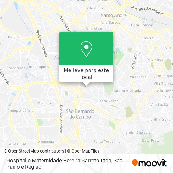 Hospital e Maternidade Pereira Barreto Ltda mapa