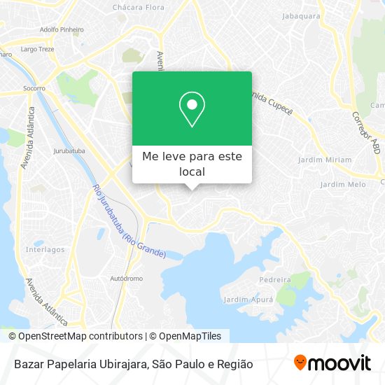 Bazar Papelaria Ubirajara mapa