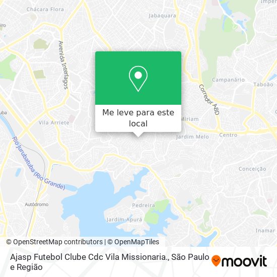 Ajasp Futebol Clube Cdc Vila Missionaria. mapa