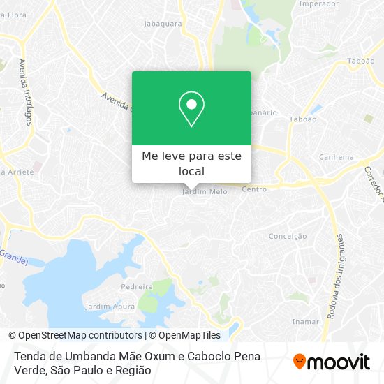 Tenda de Umbanda Mãe Oxum e Caboclo Pena Verde mapa