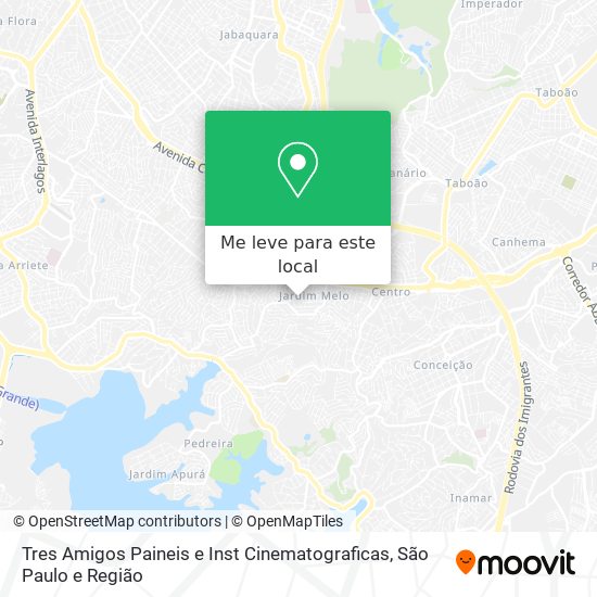 Tres Amigos Paineis e Inst Cinematograficas mapa