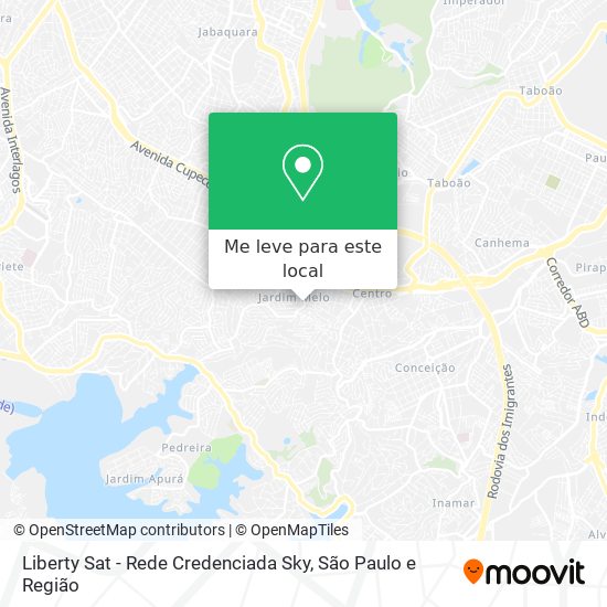 Liberty Sat - Rede Credenciada Sky mapa