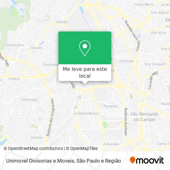 Unimovel Divisorias e Moveis mapa