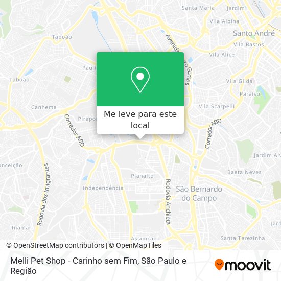 Melli Pet Shop - Carinho sem Fim mapa