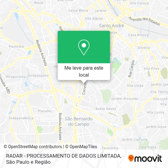 RADAR - PROCESSAMENTO DE DADOS LIMITADA mapa