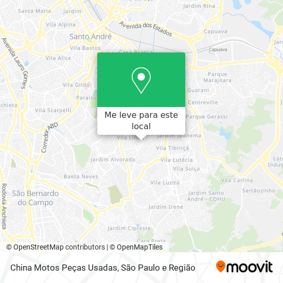 China Motos Peças Usadas mapa