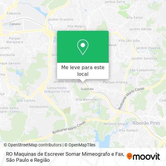 RO Maquinas de Escrever Somar Mimeografo e Fax mapa