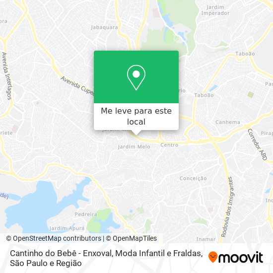 Cantinho do Bebê - Enxoval, Moda Infantil e Fraldas mapa