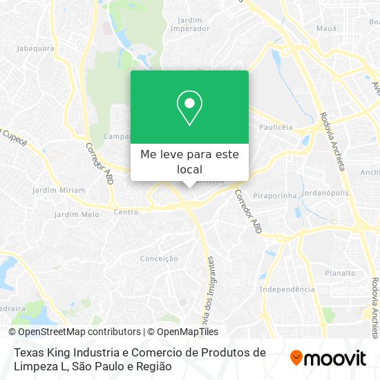 Texas King Industria e Comercio de Produtos de Limpeza L mapa