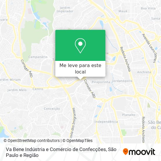 Va Bene Indústria e Comércio de Confecções mapa