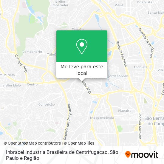 Inbracel Industria Brasileira de Centrifugacao mapa