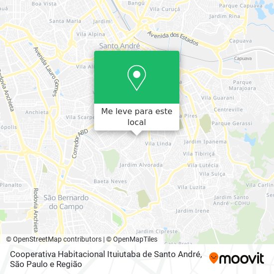 Cooperativa Habitacional Ituiutaba de Santo André mapa