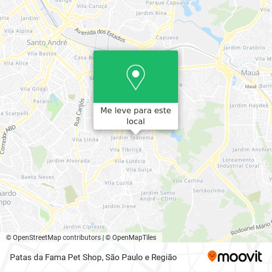 Patas da Fama Pet Shop mapa