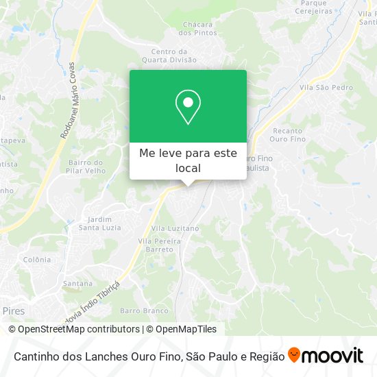 Cantinho dos Lanches Ouro Fino mapa