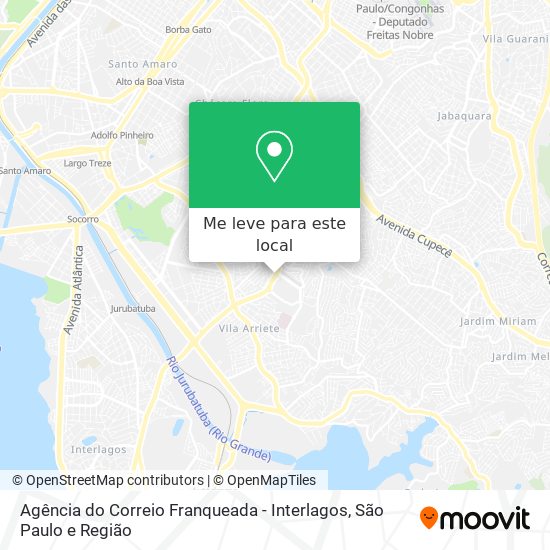 Agência do Correio Franqueada - Interlagos mapa