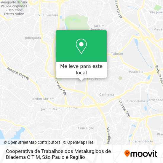 Cooperativa de Trabalhos dos Metalurgicos de Diadema C T M mapa