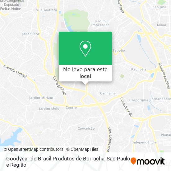 Goodyear do Brasil Produtos de Borracha mapa