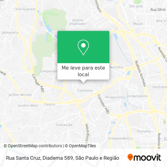 Rua Santa Cruz, Diadema 589 mapa