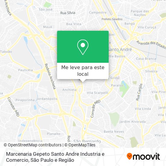 Marcenaria Gepeto Santo Andre Industria e Comercio mapa