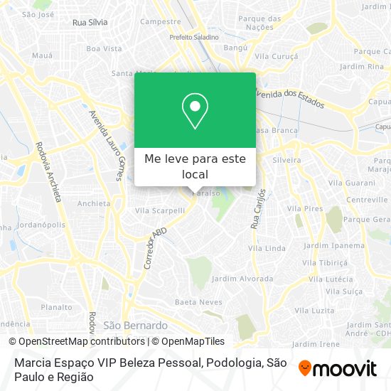Marcia Espaço VIP Beleza Pessoal, Podologia mapa