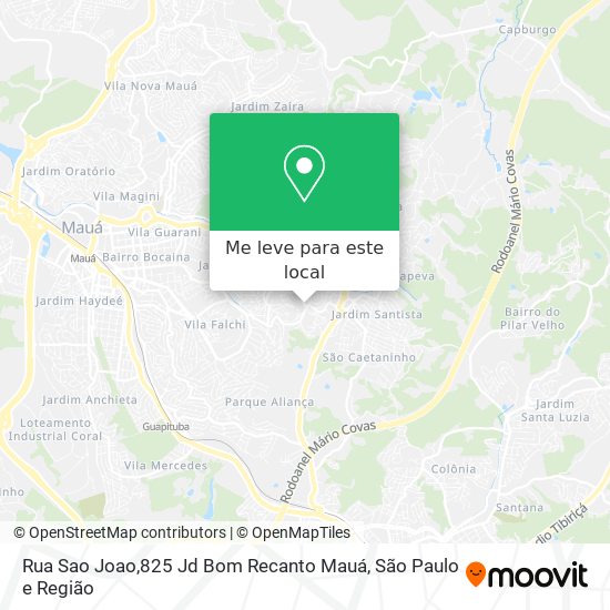 Rua Sao Joao,825 Jd Bom Recanto Mauá mapa