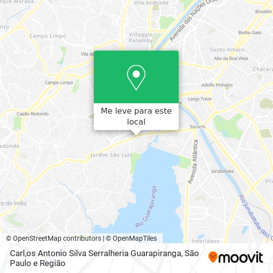 Carl,os Antonio Silva Serralheria Guarapiranga mapa