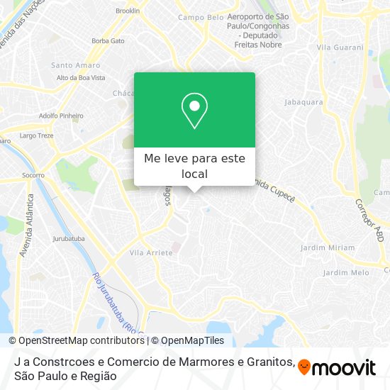 J a Constrcoes e Comercio de Marmores e Granitos mapa