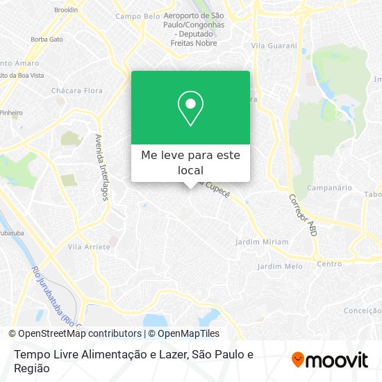 Tempo Livre Alimentação e Lazer mapa