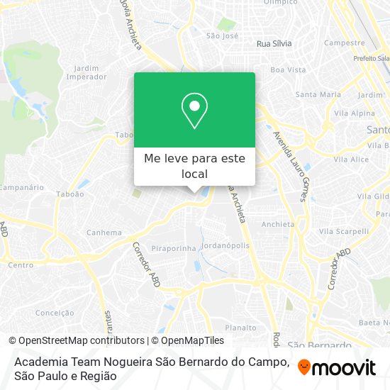 Academia Team Nogueira São Bernardo do Campo mapa