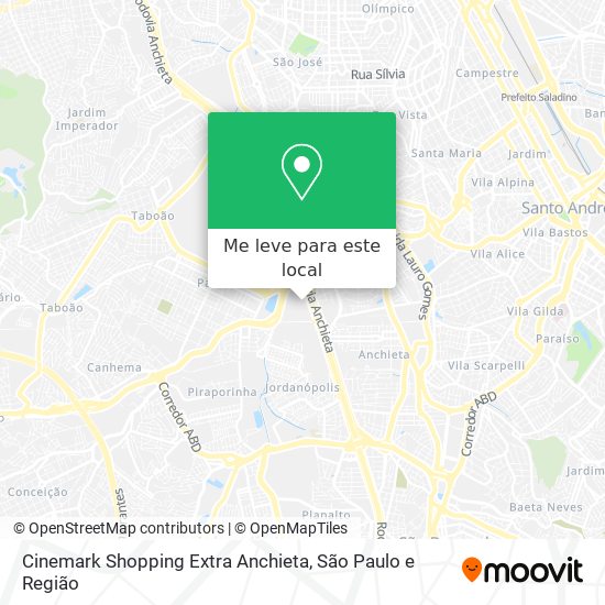 Cinemark Shopping Extra Anchieta mapa