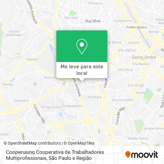 Cooperusinq Cooperativa de Trabalhadores Multiprofissionais mapa