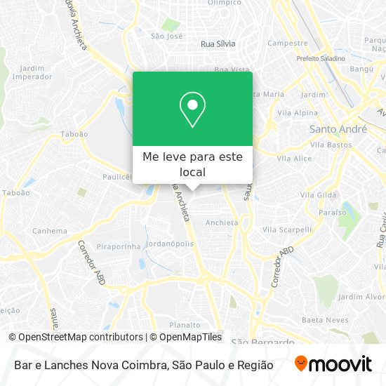 Bar e Lanches Nova Coimbra mapa