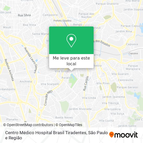 Centro Médico Hospital Brasil Tiradentes mapa