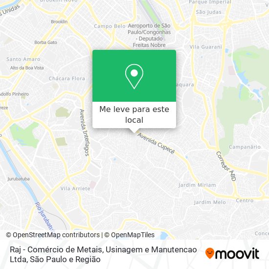 Raj - Comércio de Metais, Usinagem e Manutencao Ltda mapa