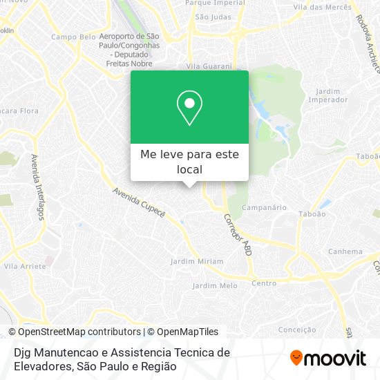 Djg Manutencao e Assistencia Tecnica de Elevadores mapa