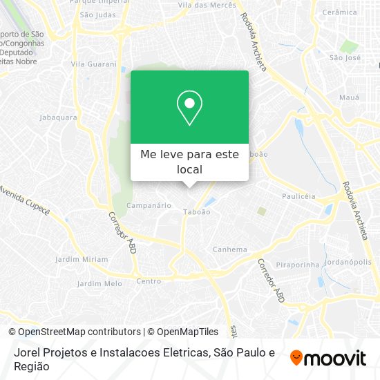 Jorel Projetos e Instalacoes Eletricas mapa