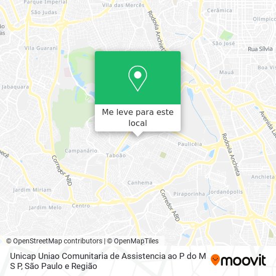 Unicap Uniao Comunitaria de Assistencia ao P do M S P mapa