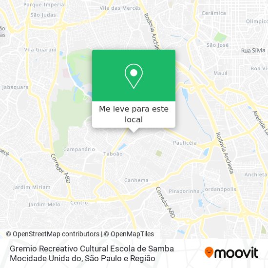 Gremio Recreativo Cultural Escola de Samba Mocidade Unida do mapa