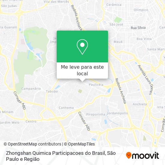 Zhongshan Quimica Participacoes do Brasil mapa