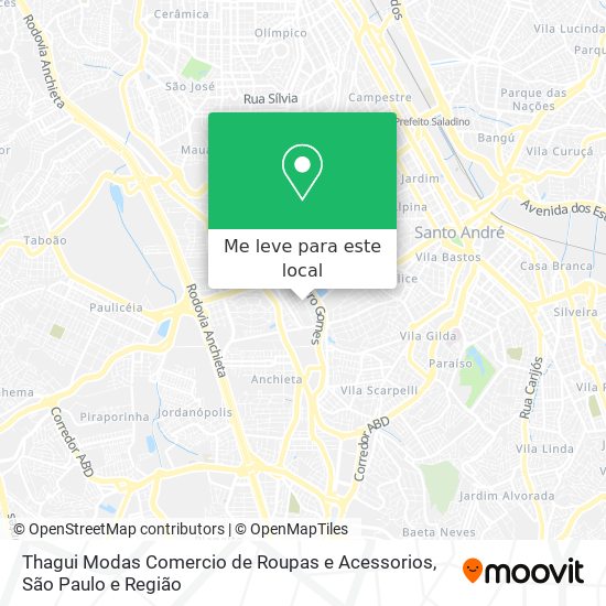 Thagui Modas Comercio de Roupas e Acessorios mapa