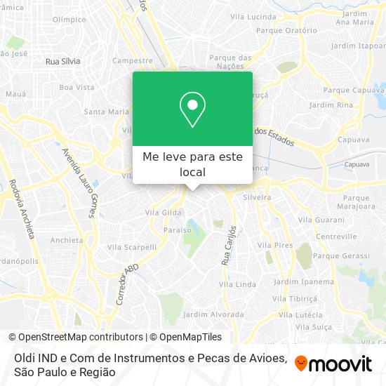 Oldi IND e Com de Instrumentos e Pecas de Avioes mapa