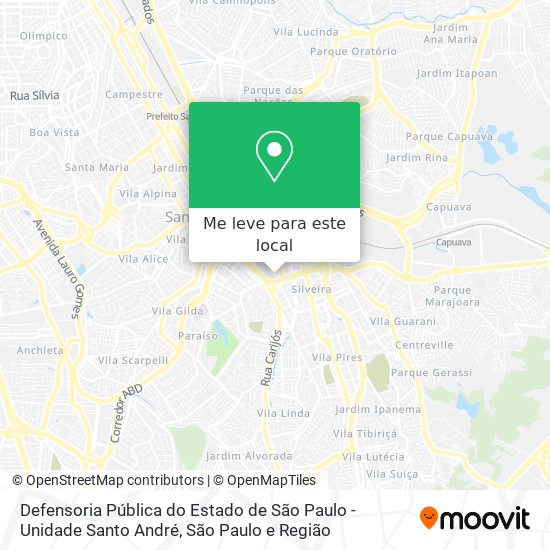 Defensoria Pública do Estado de São Paulo - Unidade Santo André mapa