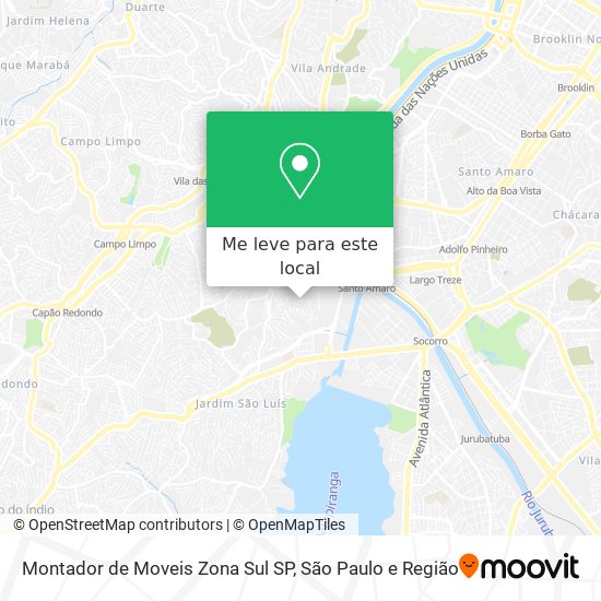 Montador de Moveis Zona Sul SP mapa